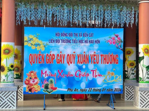 Trường Tiểu học Hồ Hảo Hớn phát động phong trào quyên góp gây quỹ Xuân yêu thương, tặng quà cho học sinh có hoàn cảnh khó khăn vui Tết